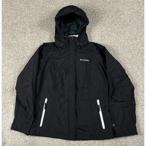 Columbia Jacket Womens Medium Black Full Zip Omni Tech Bugaboo Interchange Hood